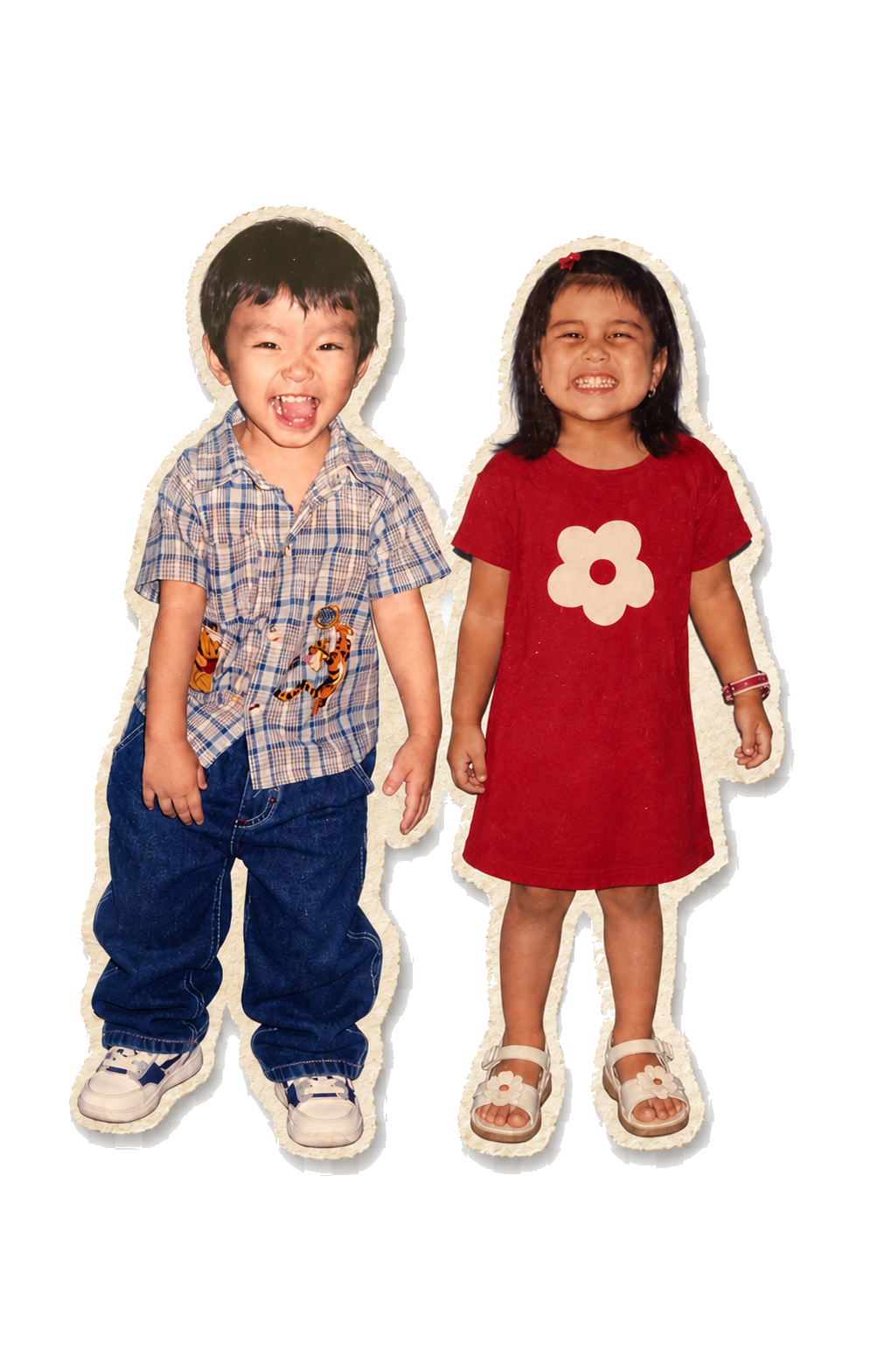 Declann and Afrina as children