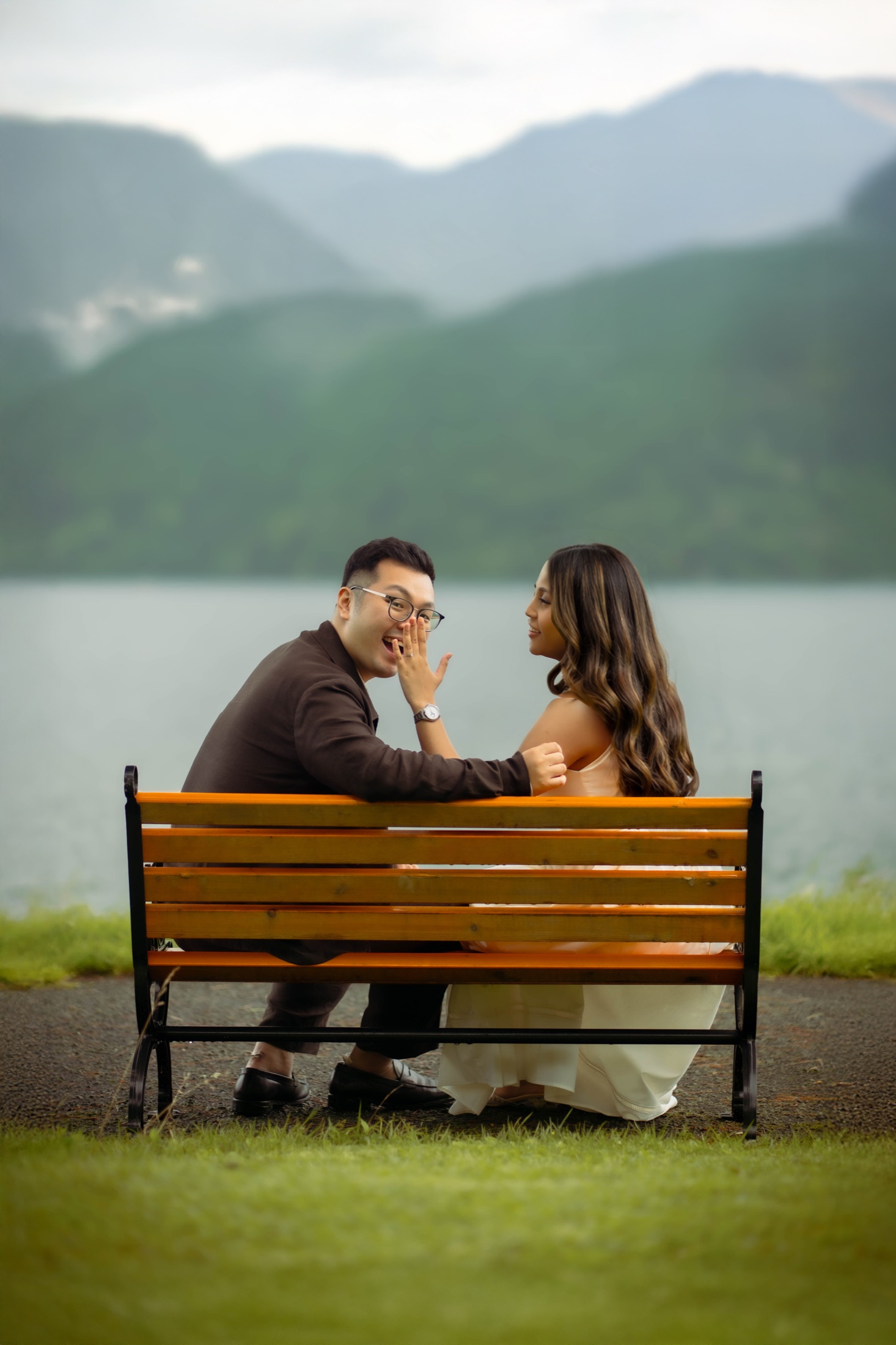Declann and Afrina by the lake